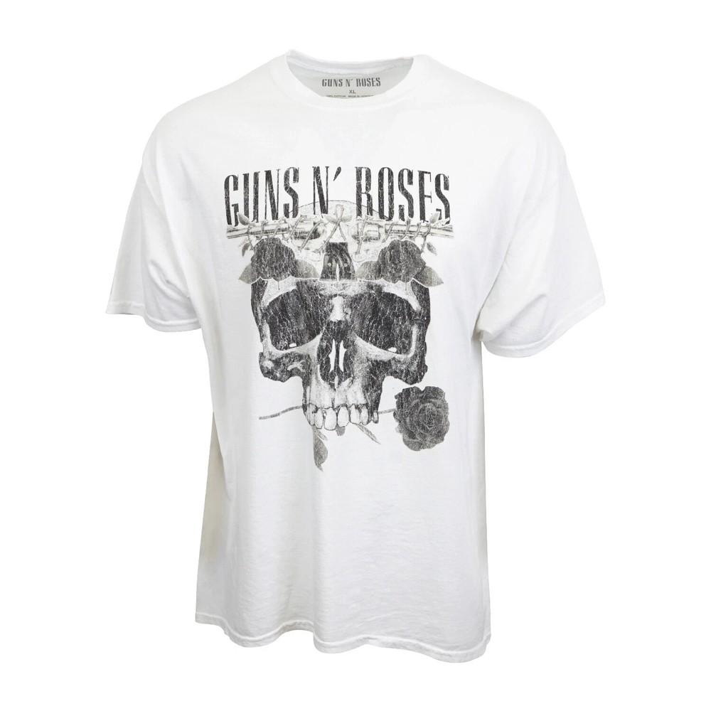 RARE! GUNS N ROSES MENS SKULL ROSE WHITE T SHIRT HOT NEW Unisex T-Shirt XXXL