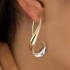 Retro Minimalist Geometric-shaped Ear Hooks, Gold, for Fashionable Commuting Earrings
