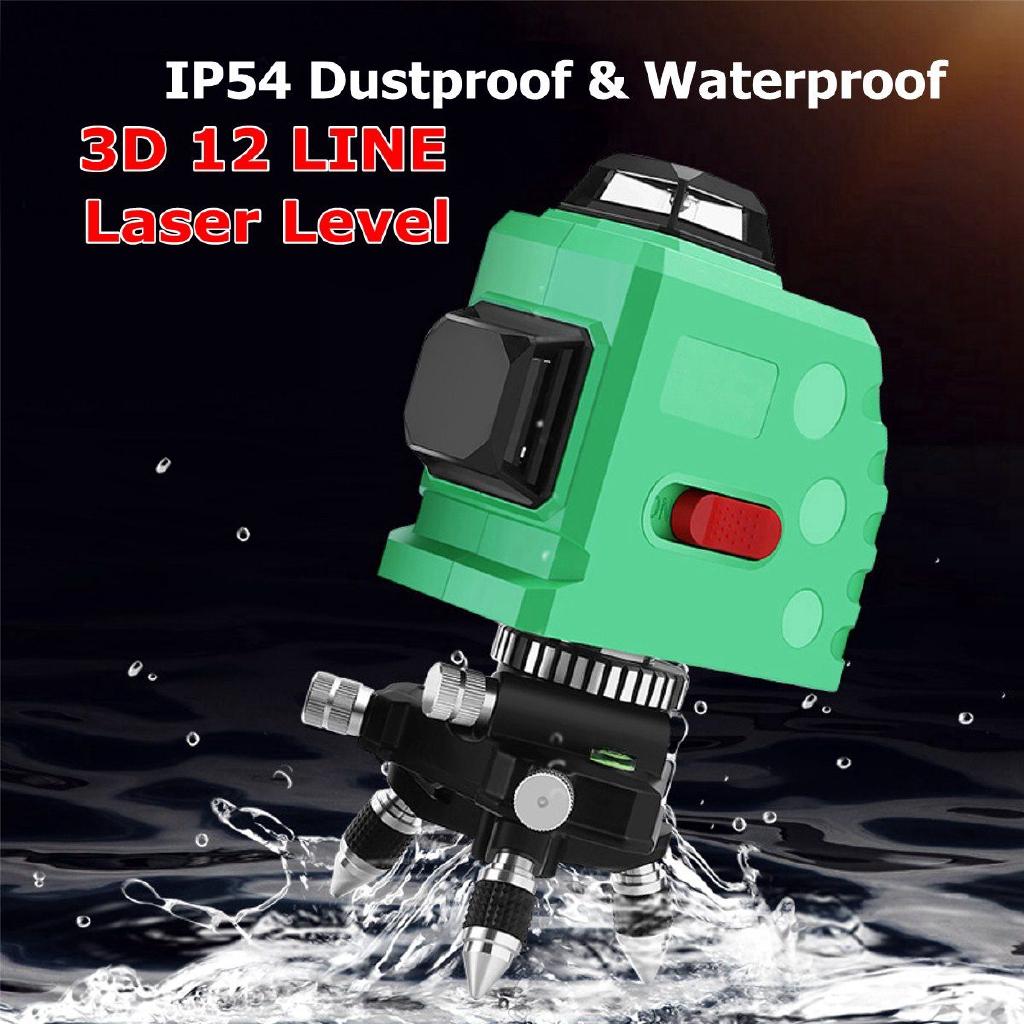12 Line New 360 Horizontal Vertical Cross 3D Green Light Laser Level Self-Leveling Measure Super Powerful Laser Beam