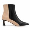 Two-tone Black Ankle Boot Thin Heel Elastic Jerezna 105399