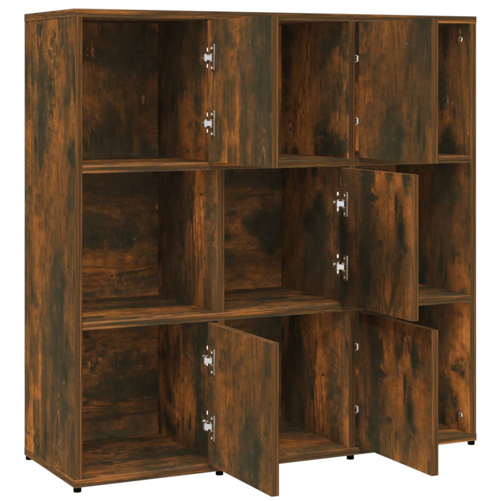 Bookshelf Smoked Oak 90 x 30 x 90 cm Wood Based Material