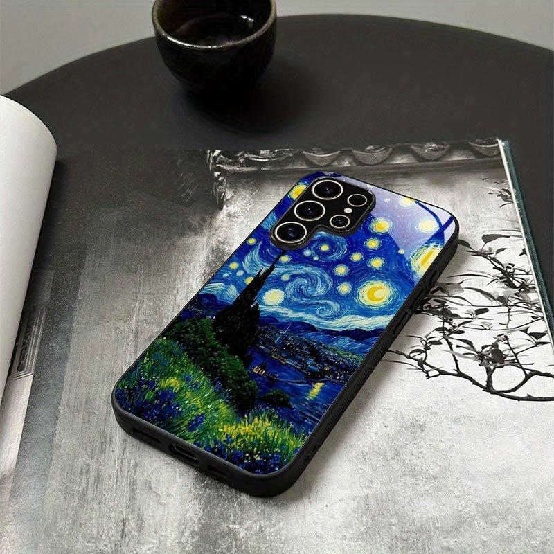 Starry Night Roaming Glass Phone Case Suitable for Samsung Galaxy S26 S25 S24 S23 S22 S20 FE/Ultra/Plus5G Anti Drop Back Cover