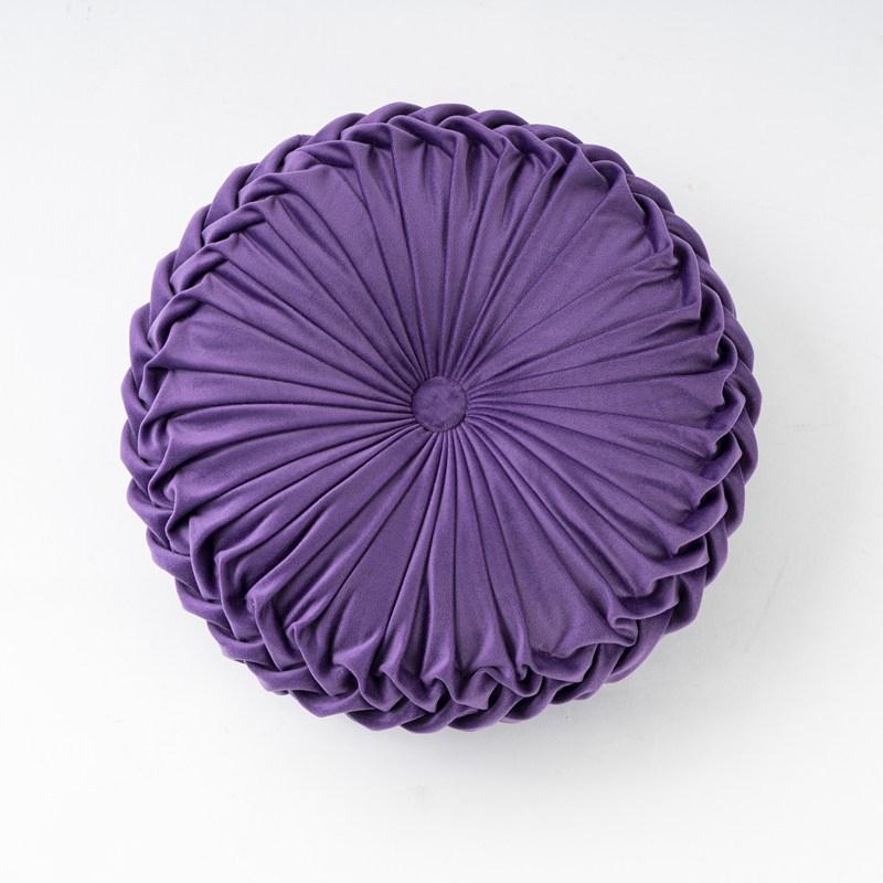 

Pumpkin 3D Throw Pillow Hand Sewn Pleated Dutch Velvet Backrest Waist Lumbar Support Cushion Mat For Sofa Bed Floor Office Chair round 38cm