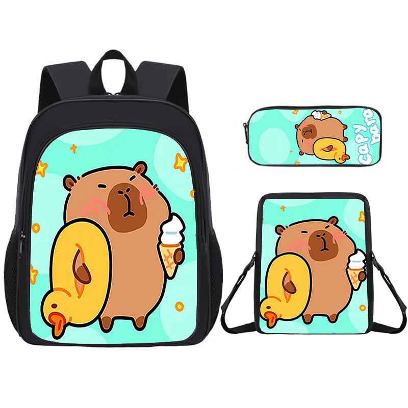 Capybara Kids Backpack And Pen Case With Lightweight Design For School And Day Trips