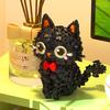 Creative Black Cat Building Block Decoration Flower Cat Model Bricks Toy Educational Puzzle Assembly For Kids Girls Holiday Gift