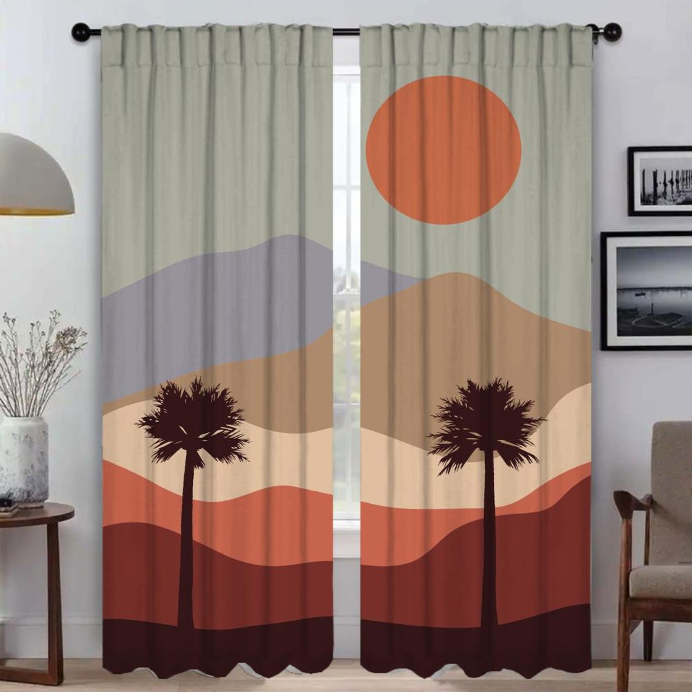Sun Curtain Anti-mosquito Curtains 2 Pieces Home Interior Curtains for Living Room Tulle for Bedroom Halloween Decoration Shades