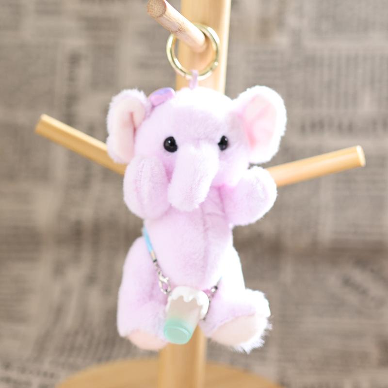 1Pcs Cute Soft Plush Elephant Doll With Joint And Hand And Foot Movement Charm Keychain Toy Bag Pendant Home Decor Gift