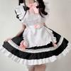 Sweet Maid Outfit Women Anime Maid Costume Fancy Dress Cosplays Costume Maid Dress with Sock Headwear Apron Bustel