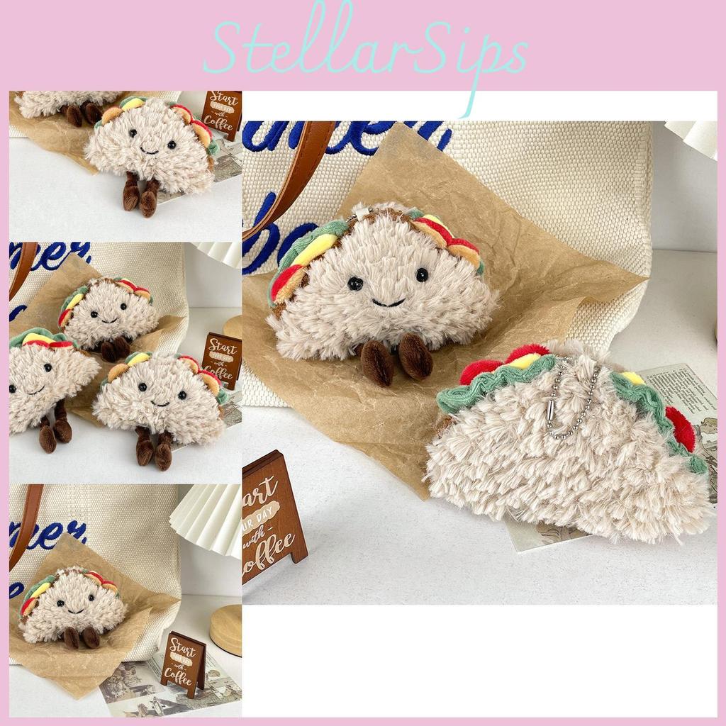 Sweet Plush Sandwich Doll Cute Taco Design Keychain Made With High Quality Cotton Pp