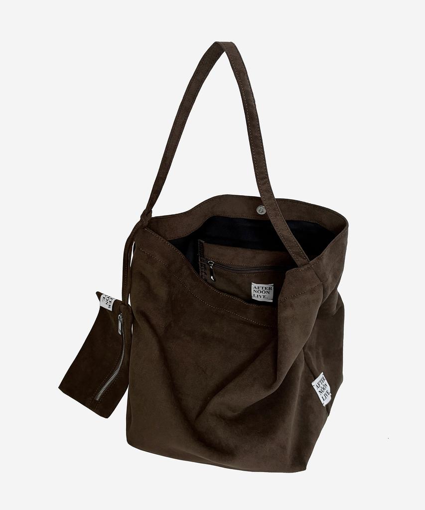 Afternoonlive Suede Shoulder Bag With Pouch (Walnut Brown)