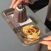 Luxury Square Rectangular Stainless Steel Serving Tray Cafe Cake Dessert Plate Storage Trays Home Kitchen Storage Table Dish