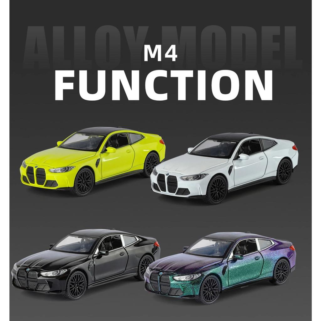 1/32 BMW M4 G82 Coupe Model Mașină Sport din Aliaj Vehicul Metalic Turnat sub Presiune Model Mașină Simulare Sunet și Lumină Colecție Jucărie pentru Copii Cadou