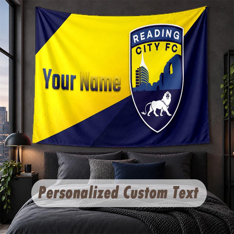 Custom Name Text Tapestry,Reading FC Decorative Wall Hanging, Background Tapestry For Home Bedroom