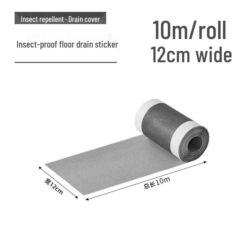 Self-Adhesive Cuttable Floor Drain Filter: Rectangular Hair Clog Prevention & Insect-Proof Sticker for Bathroom.
