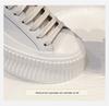 Women's Genuine Leather Thick-Soled White Shoes, Spring 2026 New Arrival, Versatile Platform Sneakers That Slim the Feet.