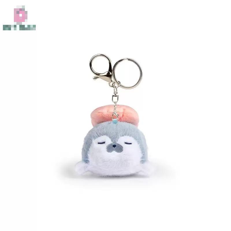 Cute Cartoon Sushi Seal Plush Toy with Hanging Loop, Soft Otter Stuffed Animal Pillow Doll Birthday Gift