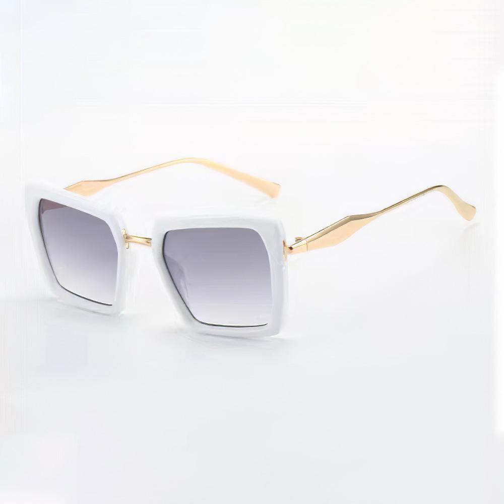 Vintage Sunglasses For Women Green Golden Fashionable Square Glasses High-End Feel Deep Green Lenses For Women Glasses