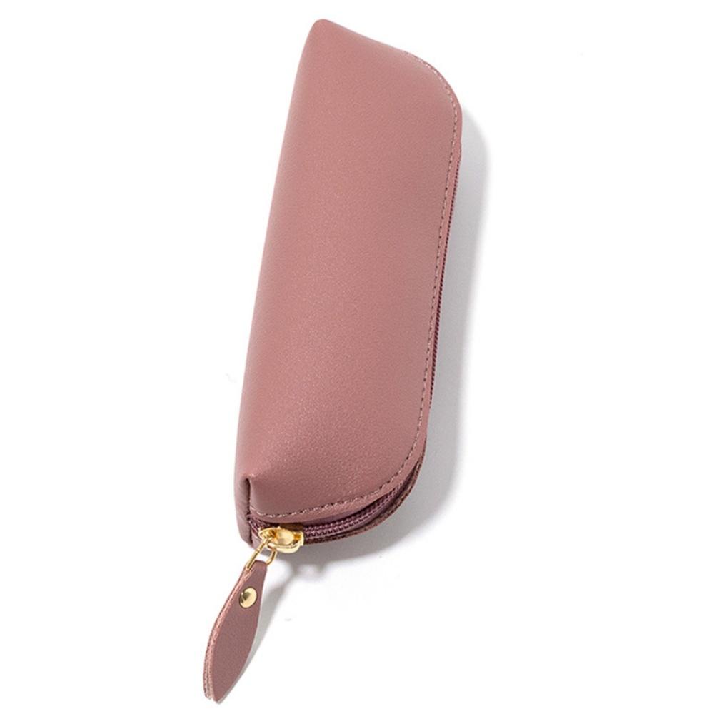 

Mini Pencil Case Bag Fashion Makeup Bag Eyebrow Brush Storage Bag Premium Faux Leather Zipper Pencil Bags Simple Stationery Box