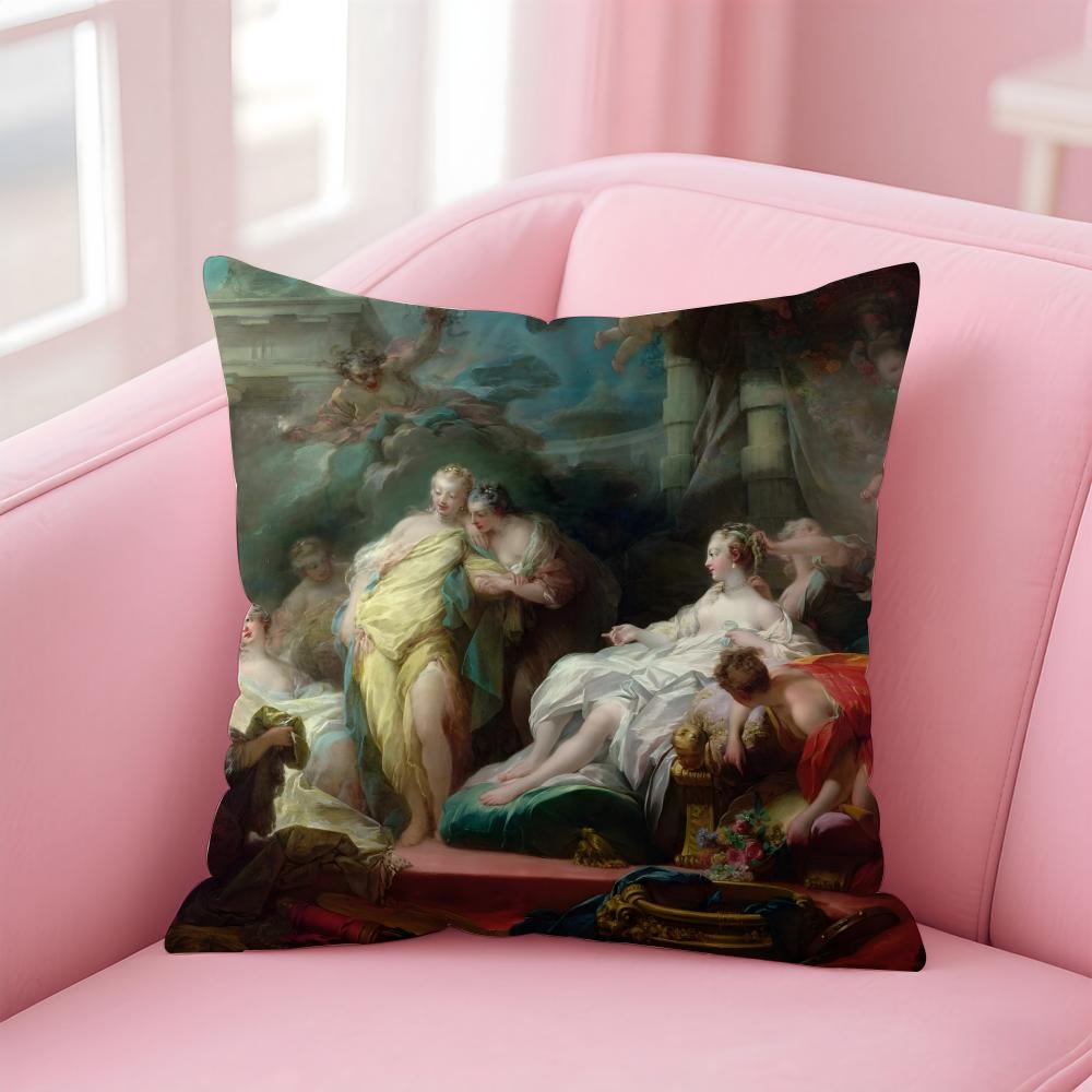 Rococo JJean Honore Fragonard Kissenbezug Kissenhülle Weicher Hautfreundlicher Stoff Komfort Verdeckter Reißverschluss