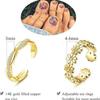 14K Gold-Platiniert Verstellbarer Zirkon Fußring Zweiteiliges Set für Damen während des Sommer-Strandurlaubs Zehenring Schmuck Zubehör