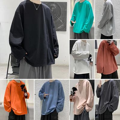 Autumn Men's Fashion Solid Color Round Neck Long Sleeve Casual Sweater