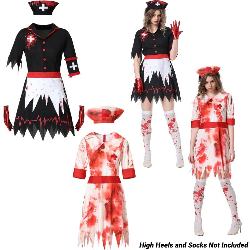 Yumeikeshi Women's Halloween Cosplay Costume Blood Nurse Maid Doctor Outfit