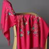 300g Faux Cashmere Embroidered Plum Blossom Scarf, Women's Ethnic Travel Wrap - Warm New Year Holiday Shawl