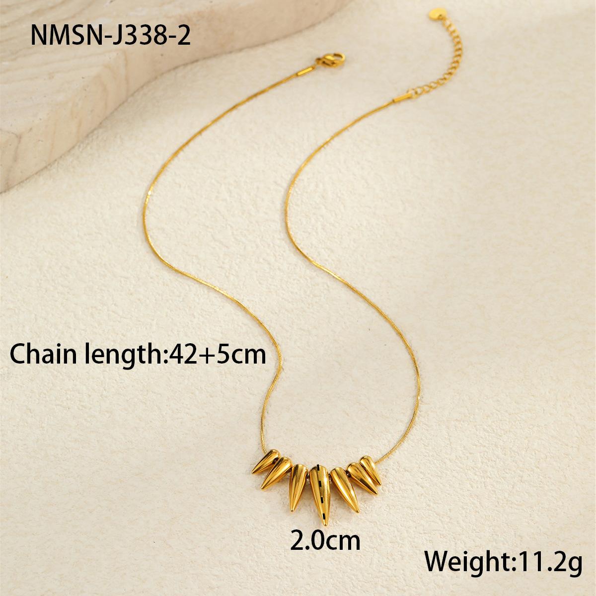 GEMCHIC Women s Stainless Steel Geometric Bullet Punk Necklace Chain Pendant Jewelry