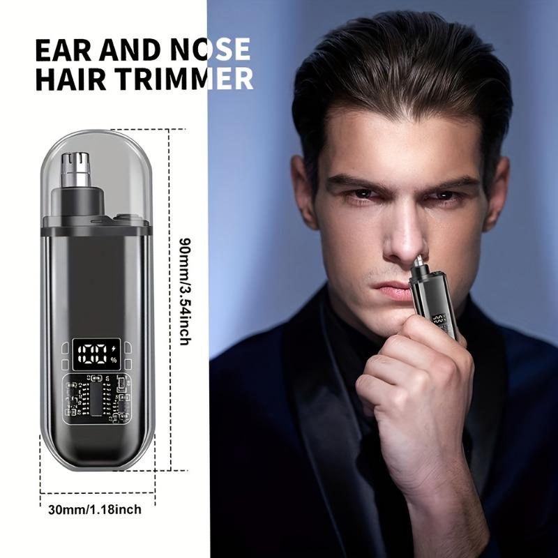 Electric Nose Hair Trimmer with LED Display Rechargeable Portable Painless Hair Remover for Men Women
