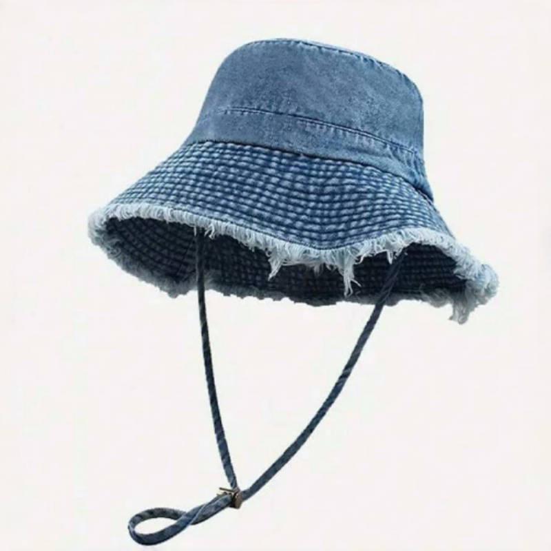 Japonský bavlněný klobouk typu bucket hat s raw hranou, jednobarevný, dámský barevný sluneční klobouk pro cestování a nakupování, sluneční clona, Panama klobouk