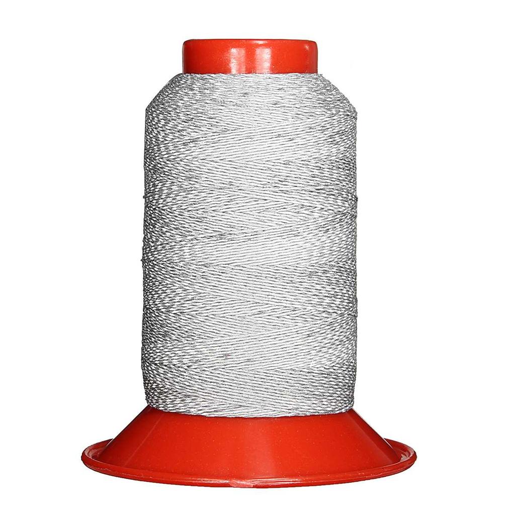 Filo da Cucito Altamente Riflettente 1000M Filato Tessuto Poliestere Fai da Te Cucito Lavoro a Maglia Cappello di Sicurezza Gilet da Lavoro Dia 0,5-0,15mm Grigio Argento