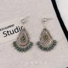 Vintage Light Luxury Zircon Fringed Earrings, Long High-end Crystal Earrings, Niche Bohemian Ethnic Style Earrings.