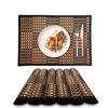 2PCS Stain-Resistant Dining Table Mat Rectangular Heat-insulating Pad Tea Table Mat  Restaurant