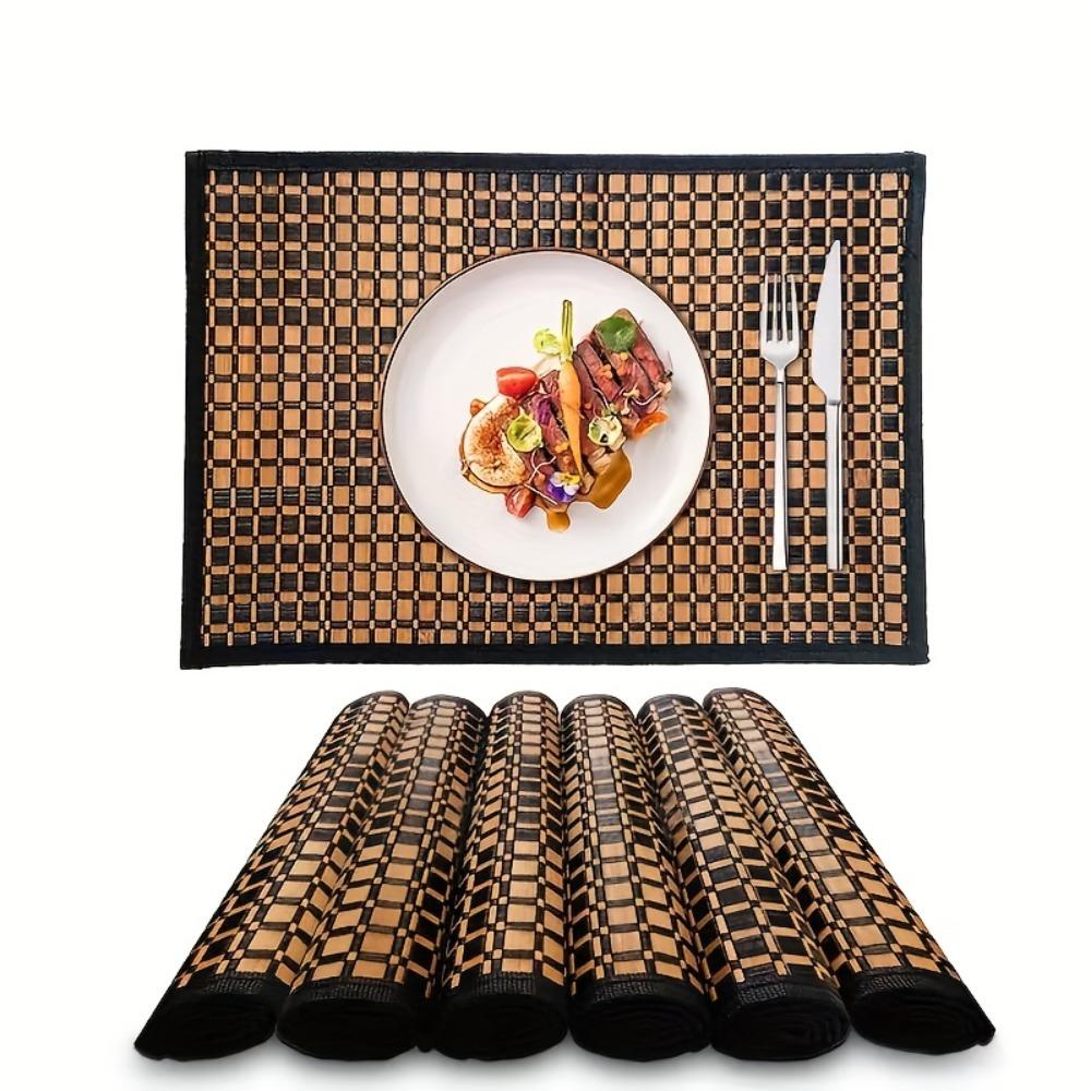2PCS Stain-Resistant Dining Table Mat Rectangular Heat-insulating Pad Tea Table Mat Restaurant