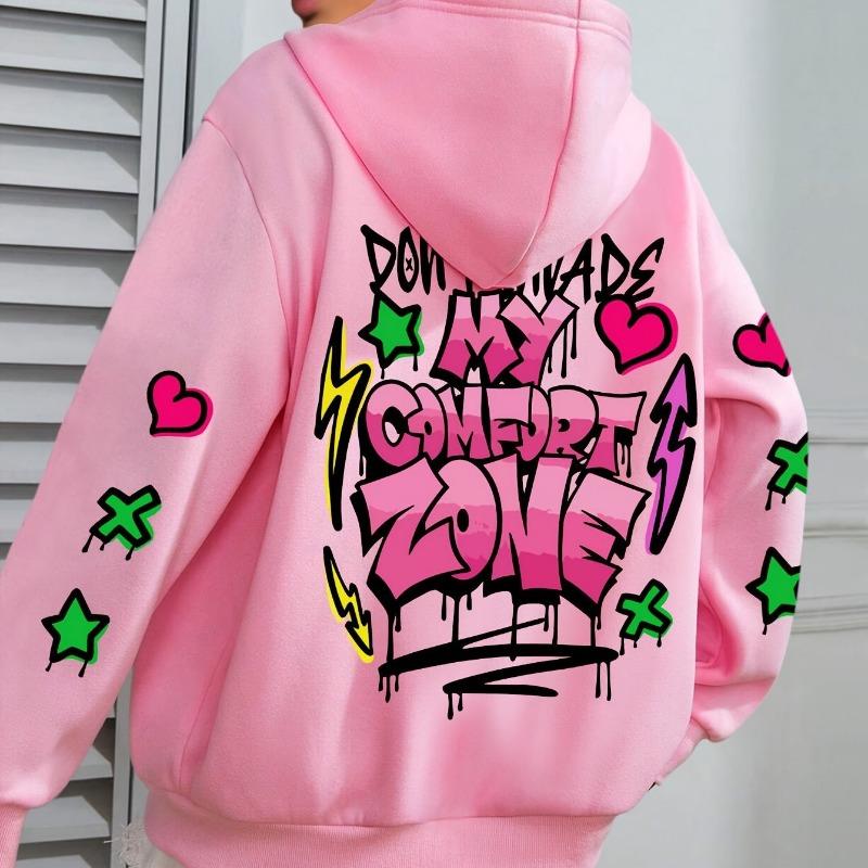 Høst Vinter Langermet Kjærlighetsbrev 2D Trykket Herre Dame Hettegenser Stor Størrelse Allsidig Mote Sport Hettegensere og Sweatshirts Unisex