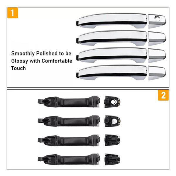 4-Piece Exterior Door Handles for 2014-2017 Chevrolet Silverado 1500 None