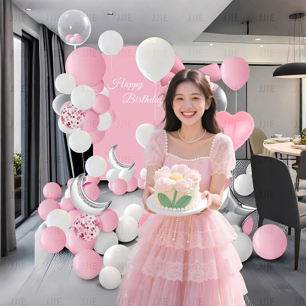 Internet Celebrity Bar Mitzvah Happy Birthday Balloon Party Boys And Girls Scene Decoration Supplies Background Wall 18 Years Old Decoration