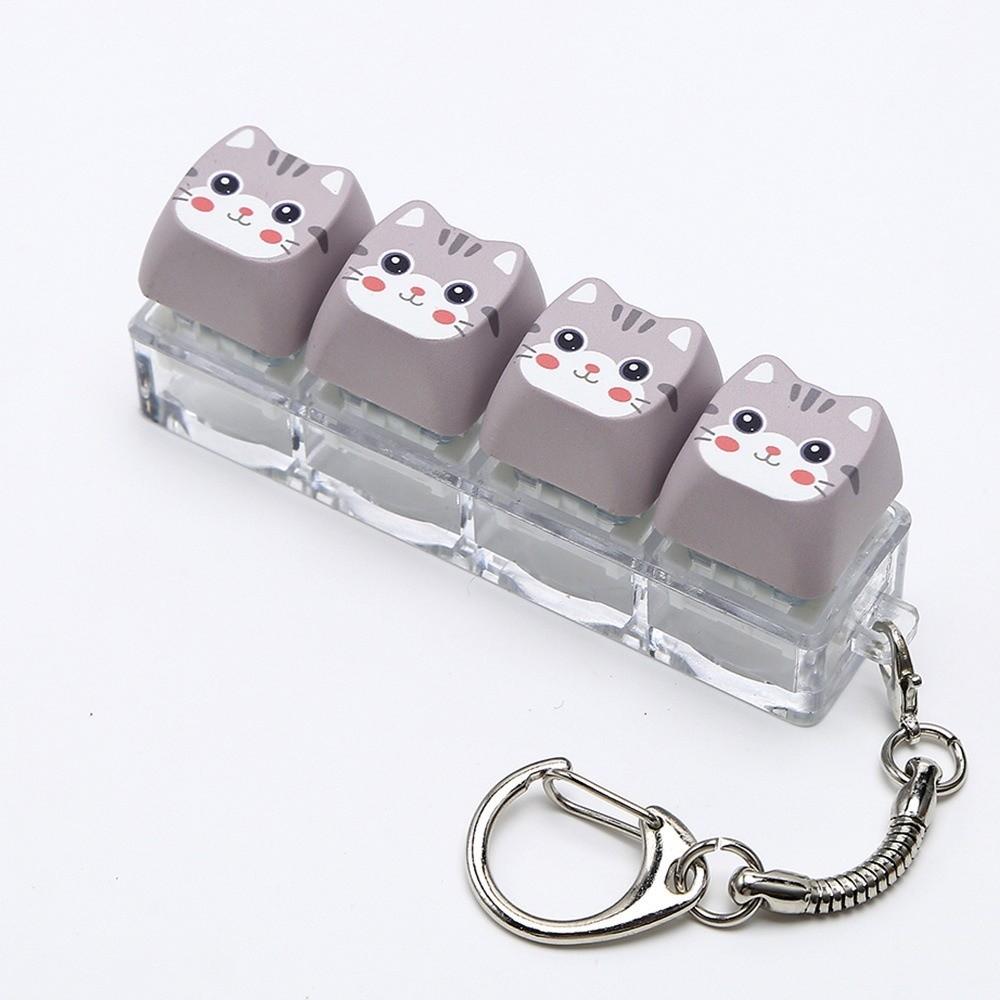 Mini Size Animals Printed Keycap Keychain Detachable Stress Relief Bag Pendant Friends Gift