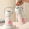 Insulated Hand-held Thermos Cup 316 Stainless Steel Straw Thermal Water Bottle  Practical Gift