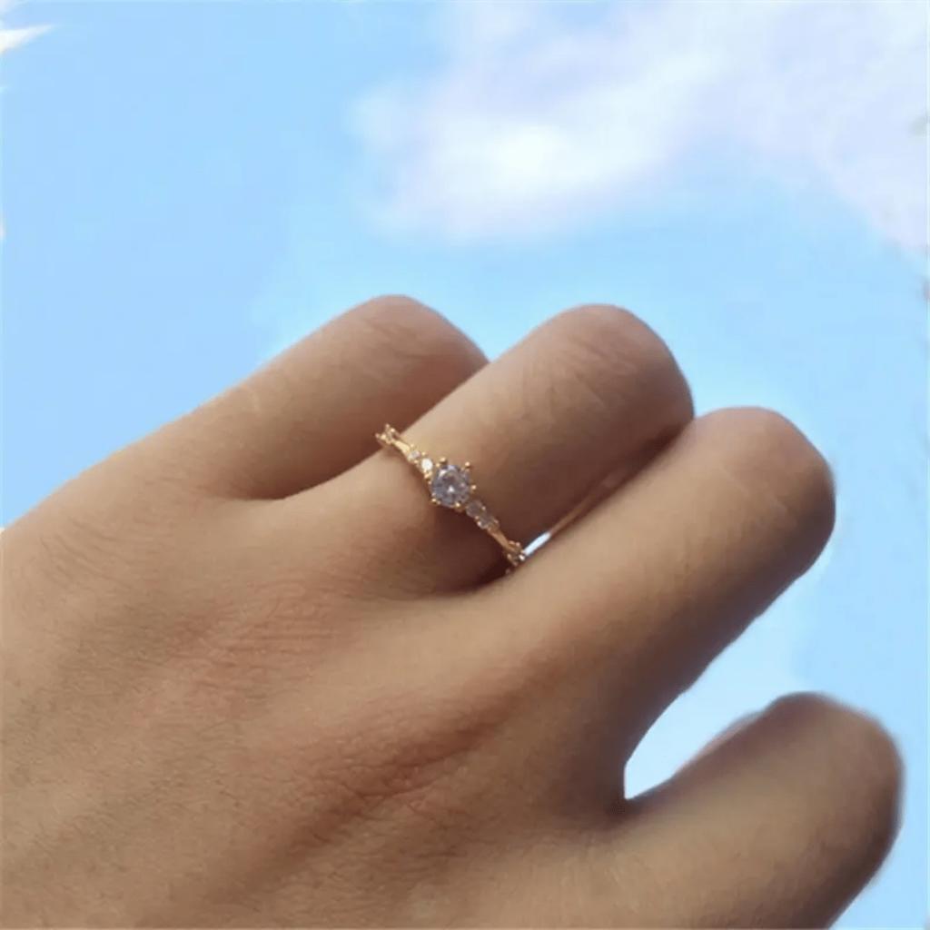 High-end Women's Ring Zircon Ring Delicate Japanese Ring