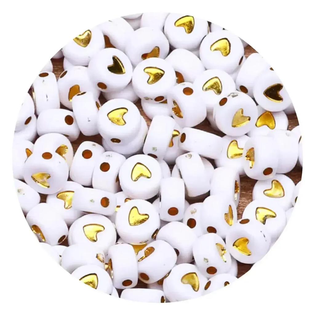 100-500PCS Love Heart Beads Acrylic Colorful Loose Spacer Beads for Jewelry Making DIY Handmade Bracelet Earrings Accessories