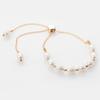 Golden Freshwater Pearl Adjustable Bracelet Copper Chain Beaded Wrist Jewelry for Women