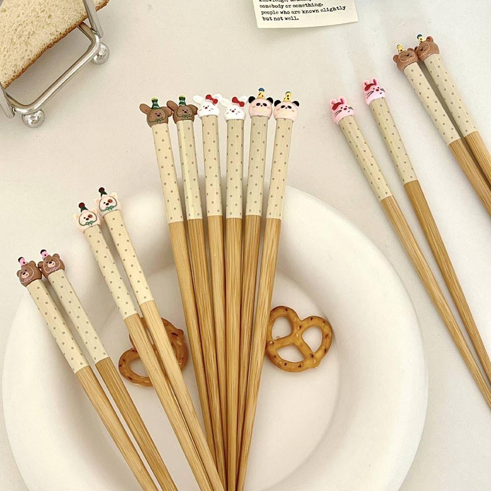 Cartoon Animal Chopsticks Bamboo Non Slip Chopsticks New Long Chopsticks  Tableware