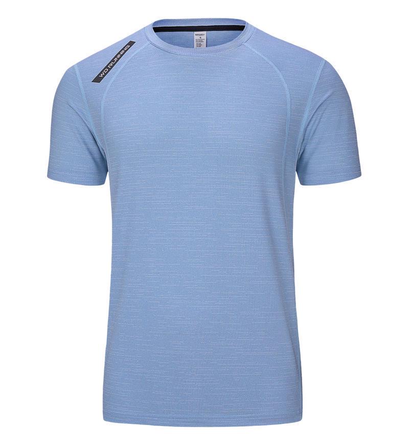 

Быстросохнущая Дышащая Эластичная Спортивная Футболка с Круглым Вырезом L синий