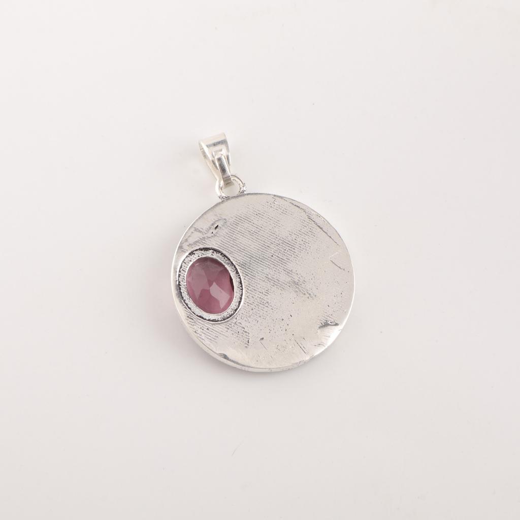 Rhodolite Gemstone 925 Sterling Silver Jewelry Handmade Pendant 1.29'' For Women CP-39-13