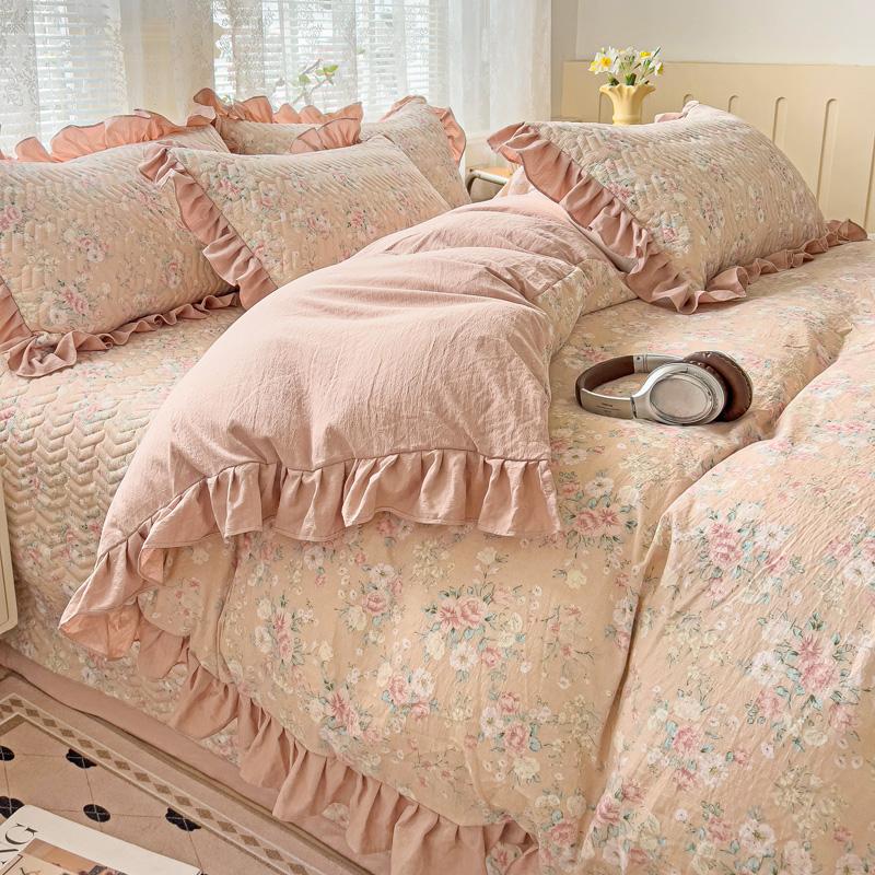 Mei Yun Ge Yun Gan Jacquard Double layer Yarn Bed Cover Han Edition Four piece Set