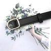 Round Buckle Square Buckle No Holes No Punching Women'S Belt Jeans Belt Summer Imitation Leather Small Belt