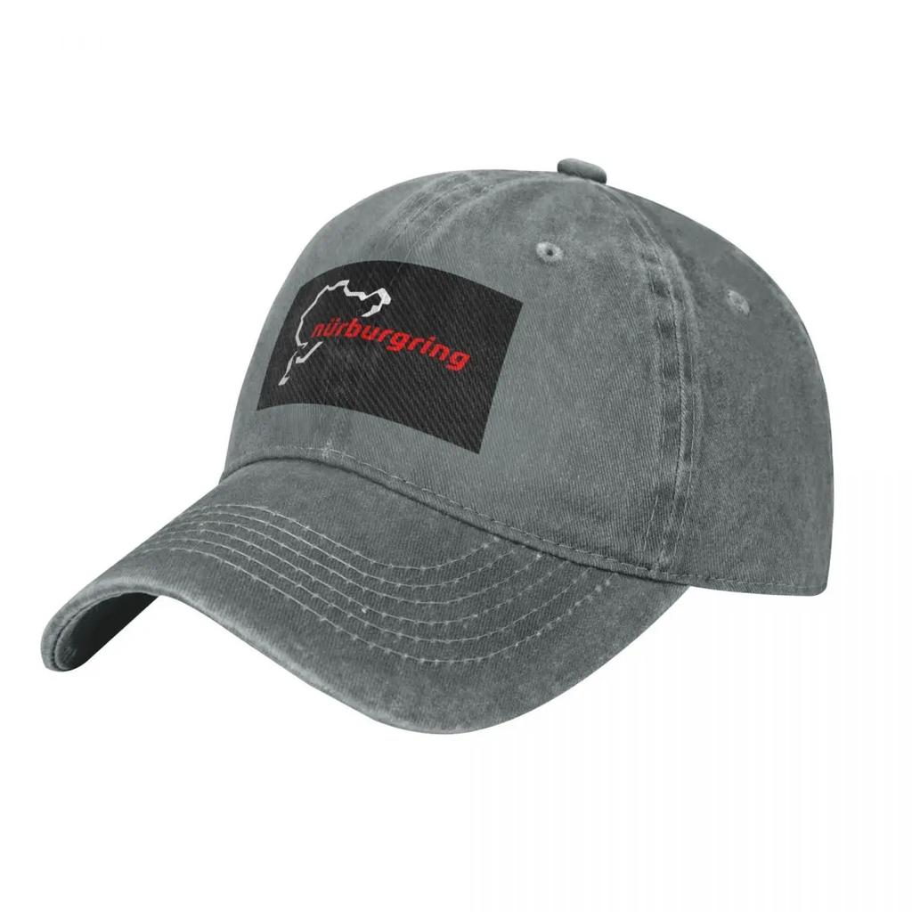 Nurburgring Carbon Fiber White Red Baseball Caps Fashion Denim Hats Adjustable Casquette Hip Hop Baseball Cowboy Hat for Unisex