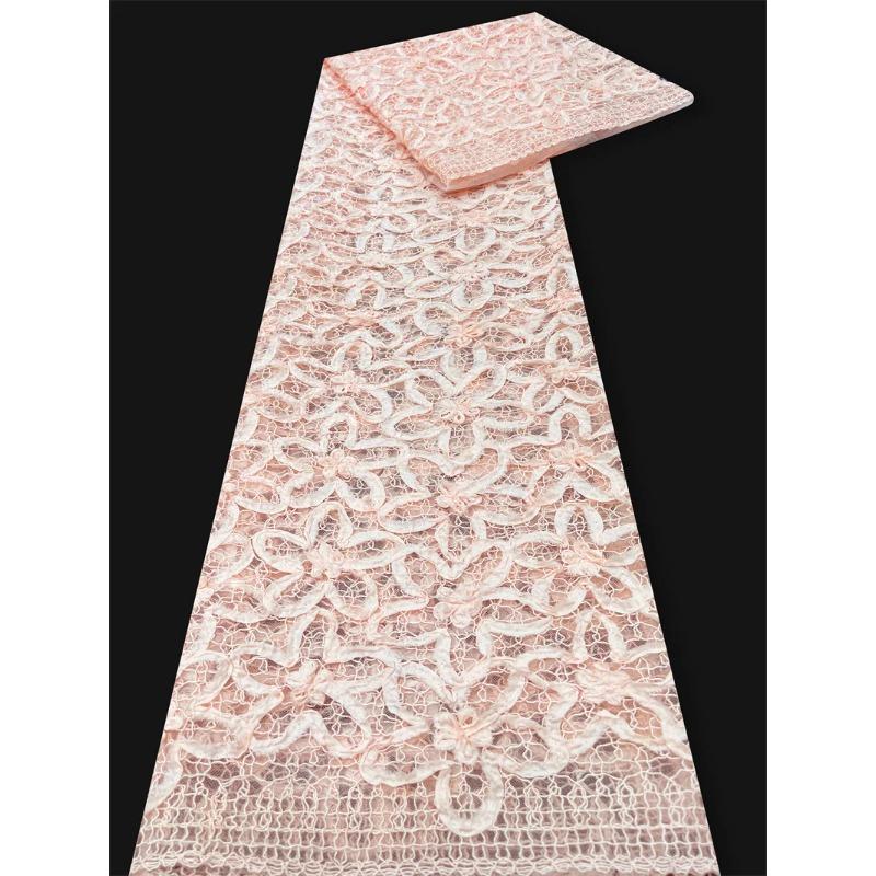 

1/3/5yard 3D Floral Lace Mesh Fabric for Sewing Children s Dress Performance Costume Princess Dress Handmade Embroidered Fabric 1Yard світло-рожевий колір