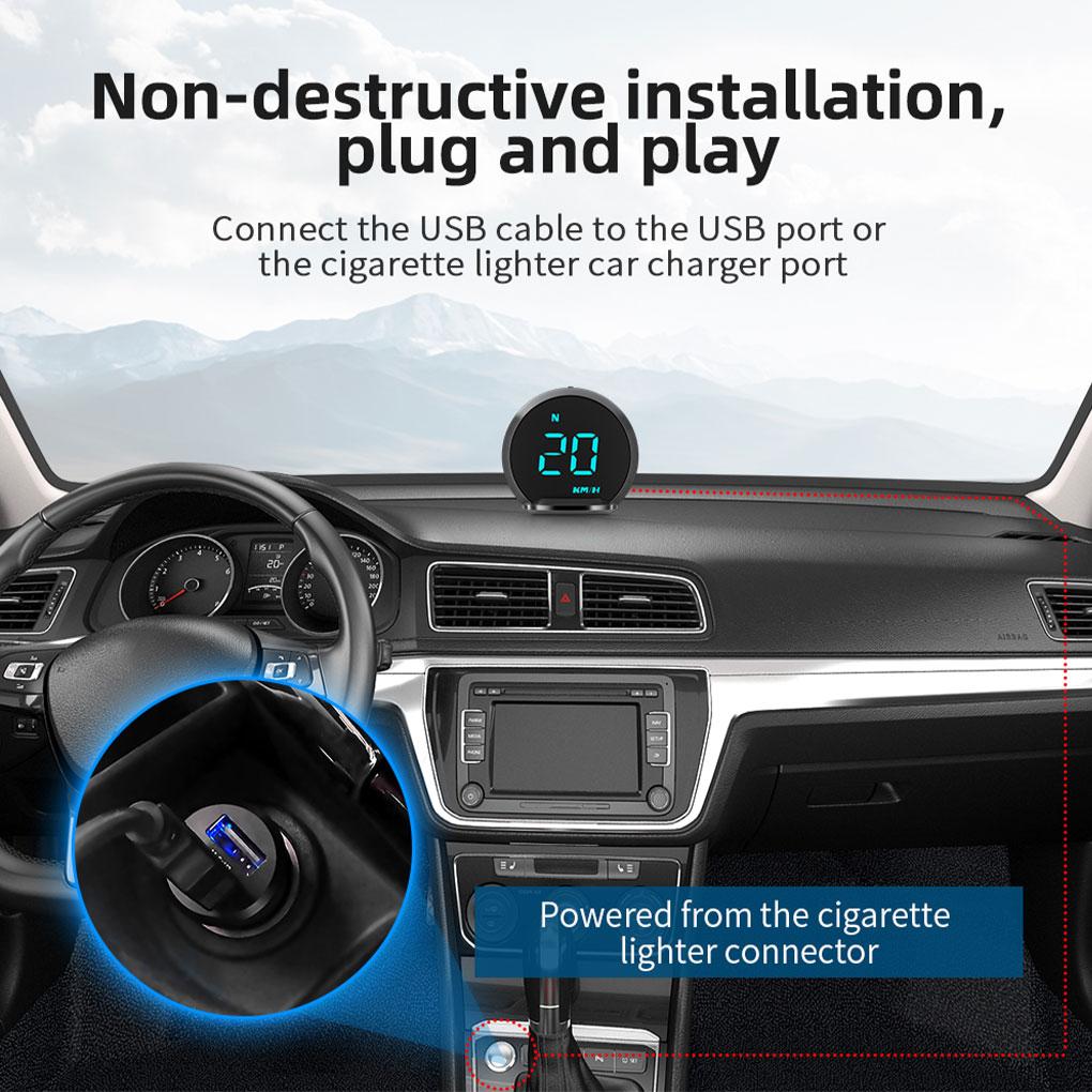 G13 GPS Head Up Display Car Display HUD Gauge With KMH Speed Fatigued Driving Alarm Compass Speed Clock Driving Distance Time